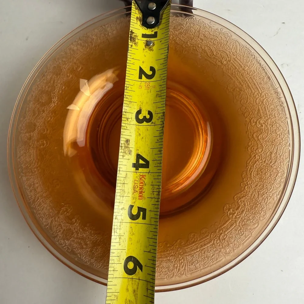 Vintage Amber Fostoria Etched Vesper Amber Plates 6
